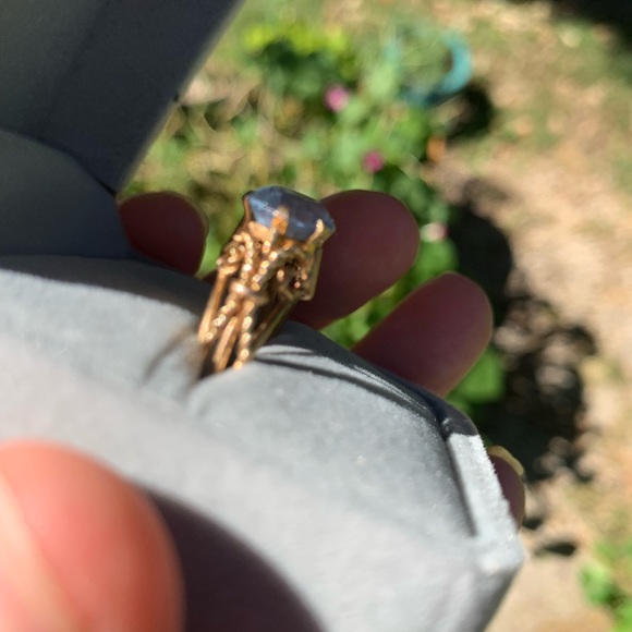 14k Estate Good Quality Aquamarine ring. Vintage - Picture 2 of 7